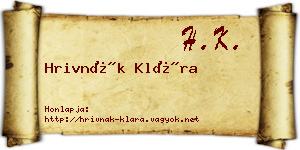 Hrivnák Klára névjegykártya